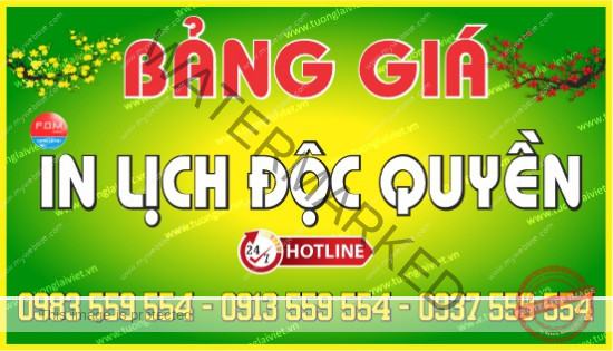 Bảng giá In Lịch Độc Quyền 2026