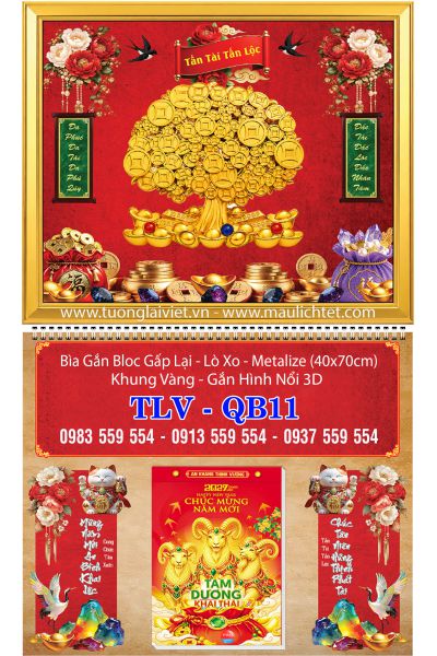 Bìa lịch gập lò xo Lộc Kim Tiền