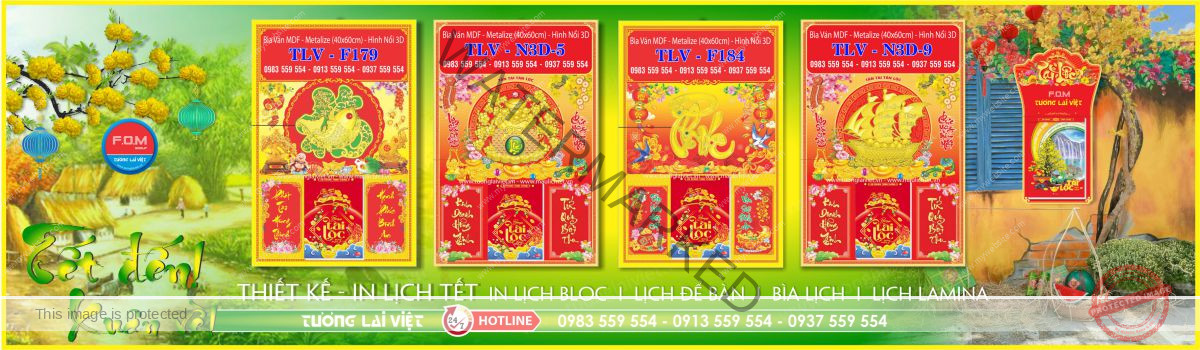 In Bìa Lịch Treo Tường Chữ Nổi
