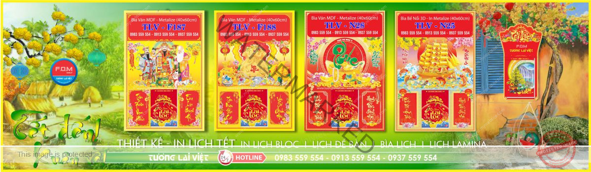 In Bìa Lịch Treo Tường Metalize