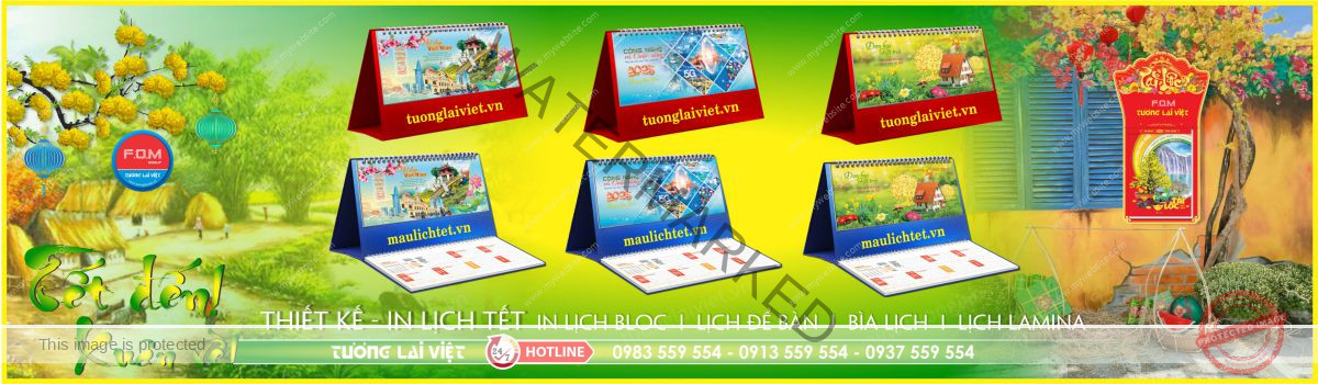 In Lịch Để Bàn 15 Tờ