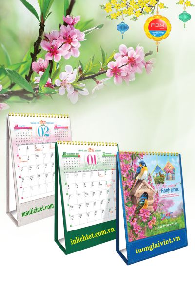 Lịch bàn đứng Sắc Xuân