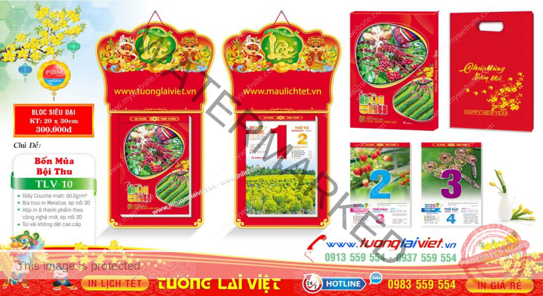 Mẫu Lịch Bloc Bốn Mùa Bội Thu