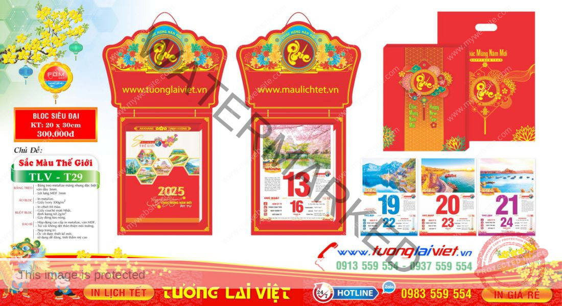 Mẫu Lịch Bloc Phong Cảnh Thế Giới