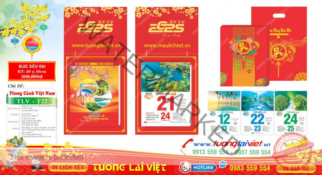 Mẫu Lịch Bloc Phong Cảnh