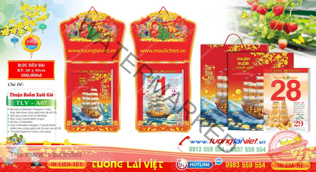 Mẫu Lịch Bloc Thuận Buồm Xuôi Gió