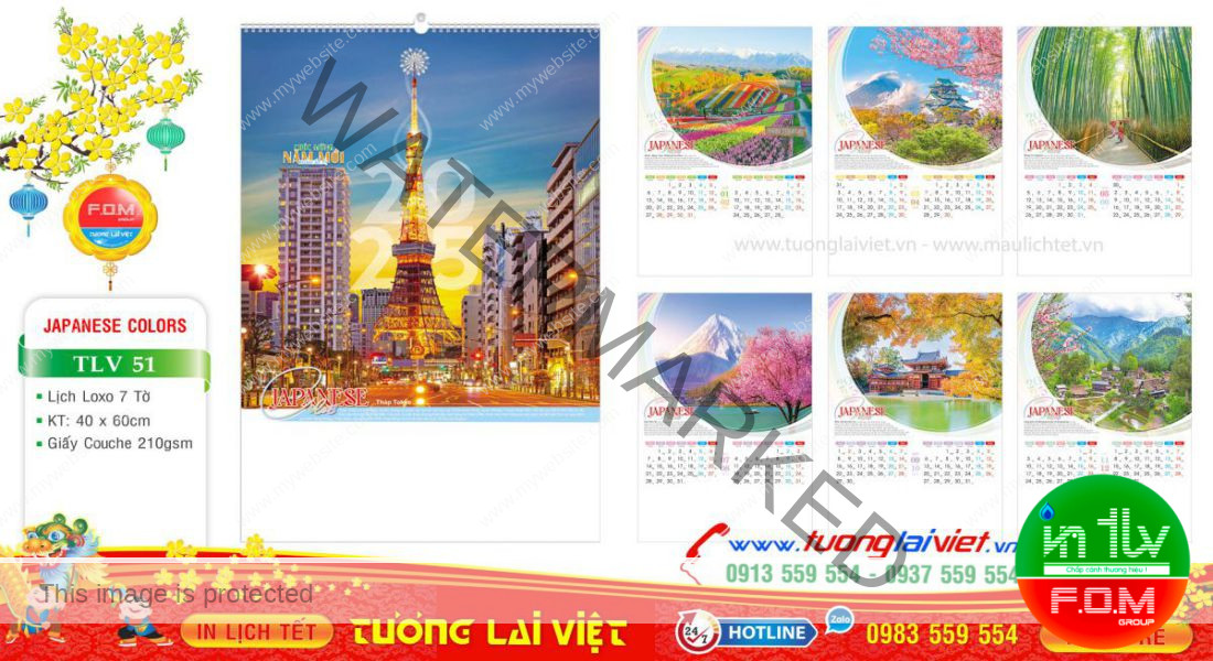 Mẫu Lịch Tờ Cảnh Đẹp Nhật Bản