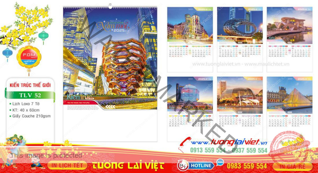 Mẫu Lịch Tờ Kiến Trúc