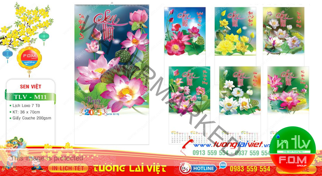 Mẫu Lịch Tờ Sen Việt