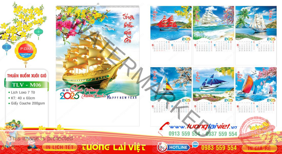 Mẫu Lịch Tờ Thuận Buồm Xuôi Gió