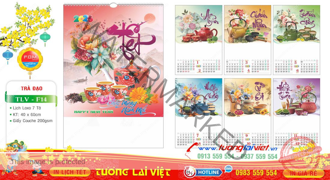 Mẫu Lịch Tờ Trà Đạo