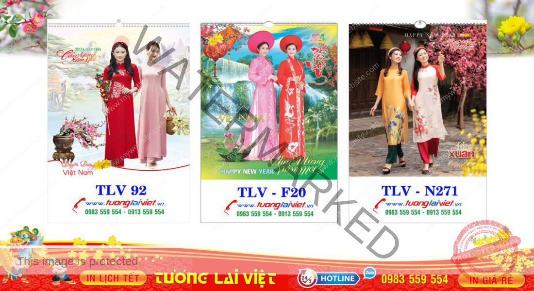 Mẫu Lịch Tết Áo Dài
