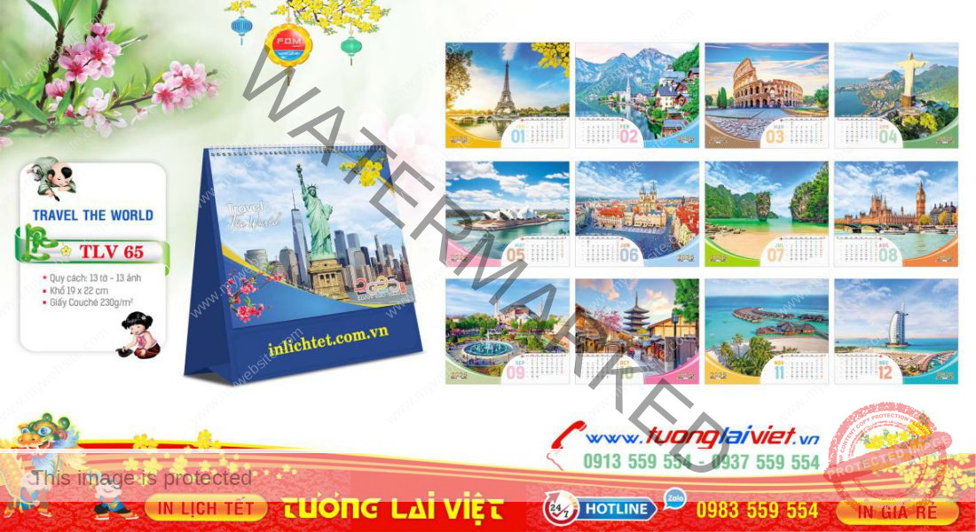 Mẫu Lịch Để Bàn Du Lịch Thế Giới