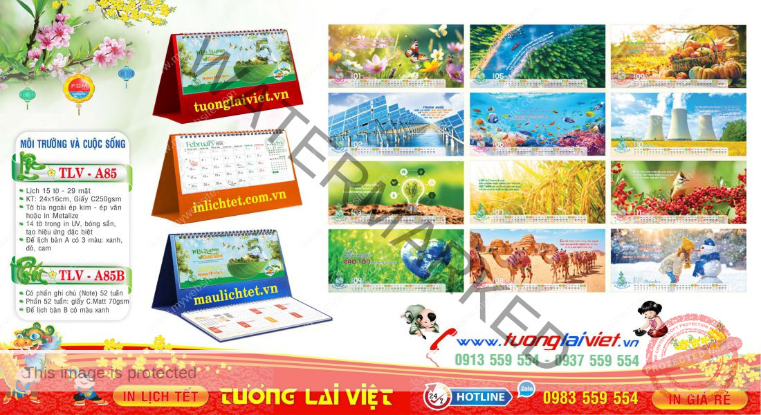 Mẫu Lịch Để Bàn Môi Trường Cuộc Sống