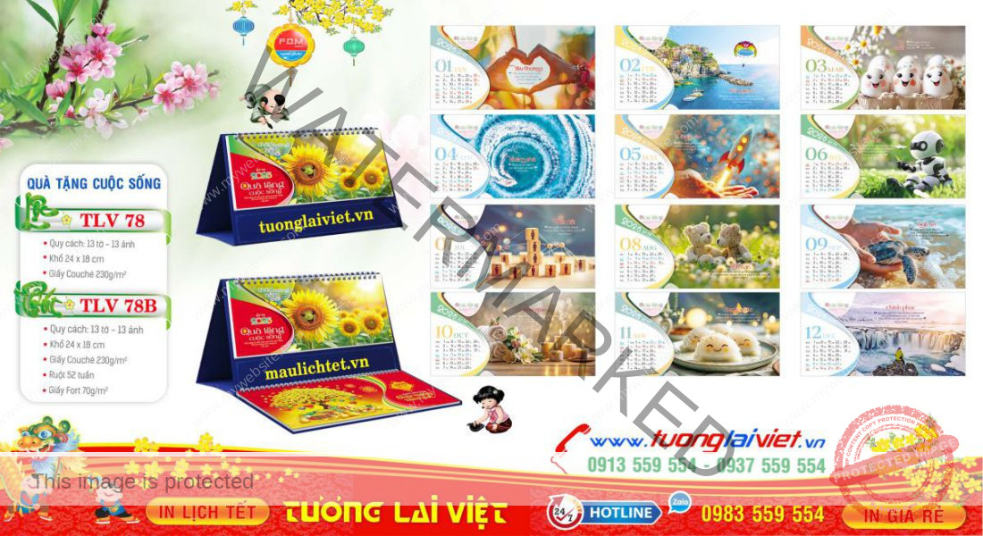 Mẫu Lịch Để Bàn Quà Tặng Cuộc Sống
