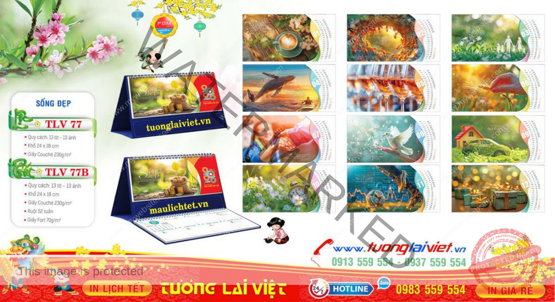 Mẫu Lịch Để Bàn Sống Đẹp